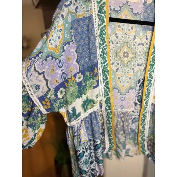 ALTAR'D STATE Women's Print Open Front Kimono Size M 6-10 - Picture 5 of 6